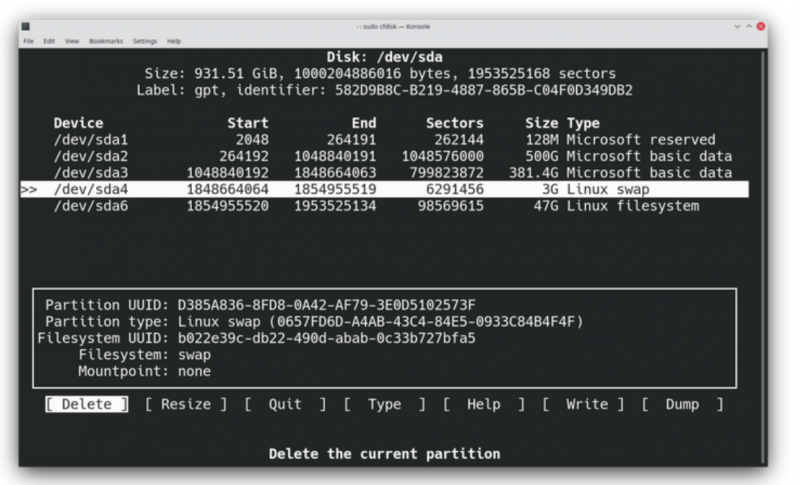 如何使用Cfdisk创建、调整和删除Linux分区？