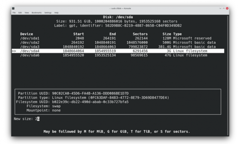 如何使用Cfdisk创建、调整和删除Linux分区？