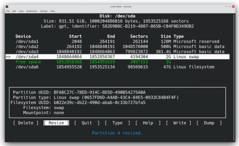 如何使用Cfdisk创建、调整和删除Linux分区？ - 小浪云数据