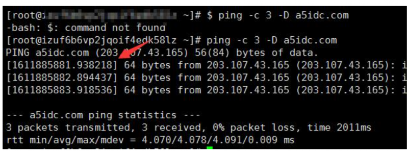 在Linux服务器中用Ping命令输出时间戳 - 小浪云数据