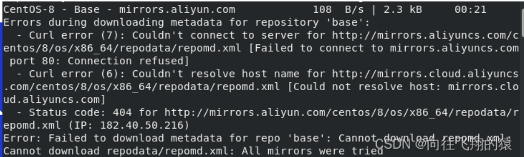 CentOS-8 yum 官方源下线无法使用后的解决方法
