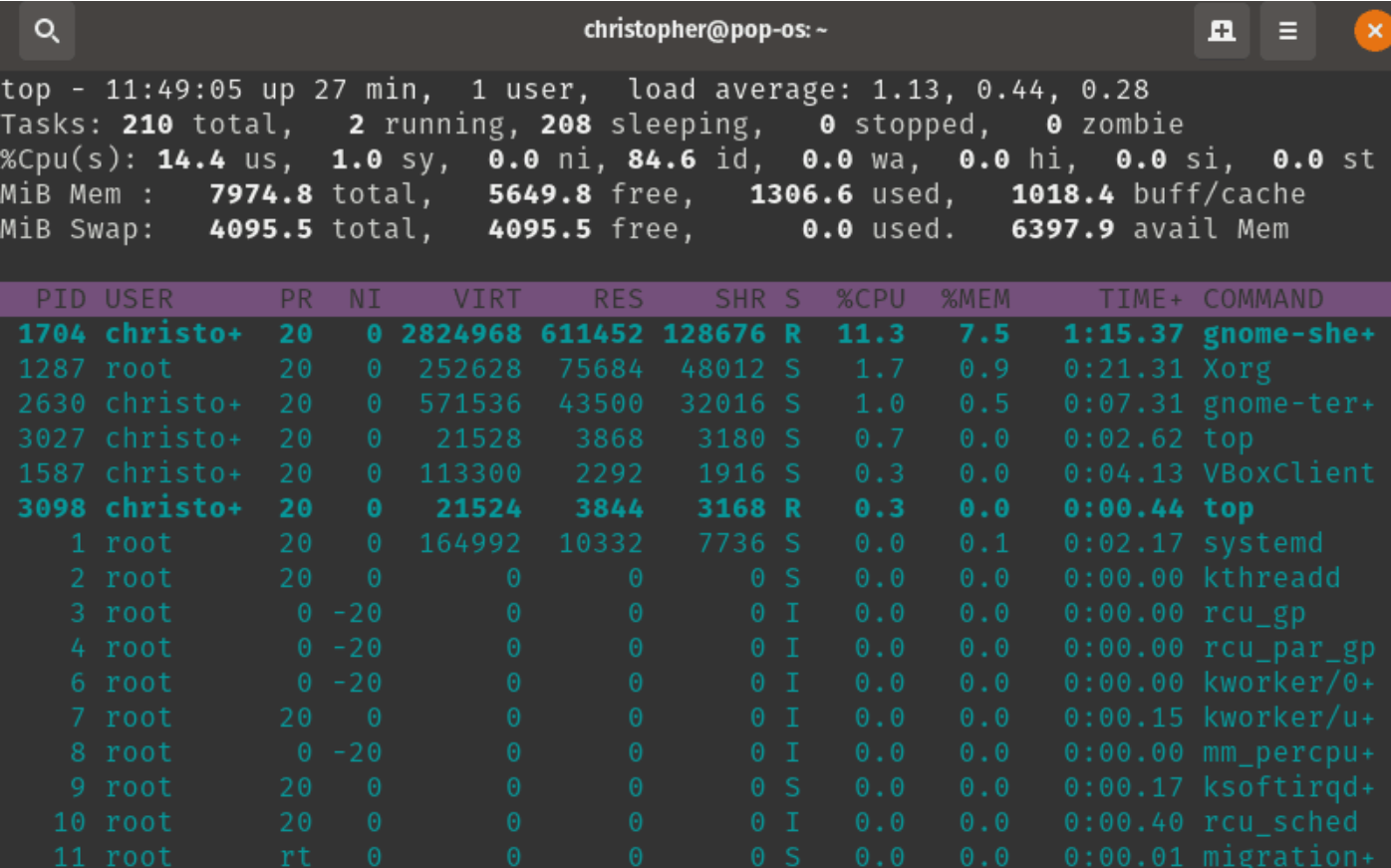 Linux 中使用 Top 命令检查 CPU 使用率